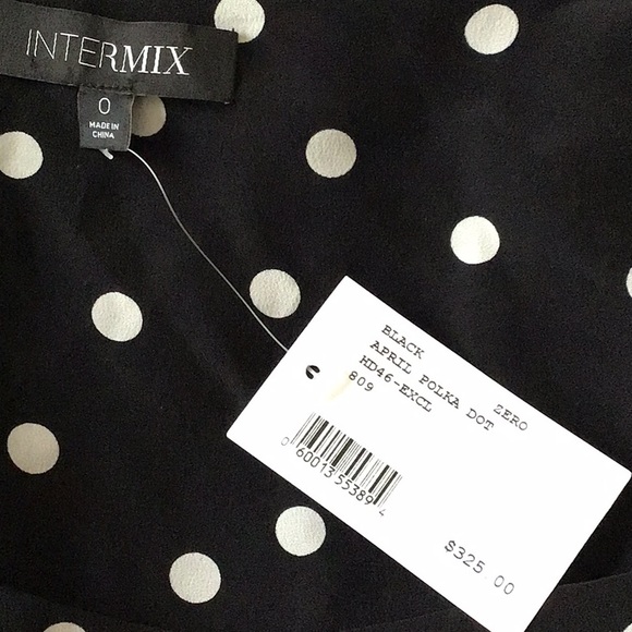 Intermix Silk Polka Dot Mini Dress Tunic Sz 0 XS - Picture 11 of 12